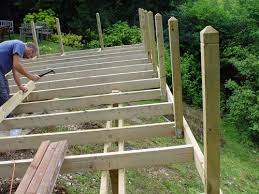 Deck On A Slope Google Search Timber Deck Raised Deck Building A Deck