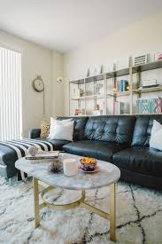 Adding blankets to your furniture piece can give it a layered look, as well as adding color that will compliment the sofa well. Living Room Ideas Leather Couch Jihanshanum