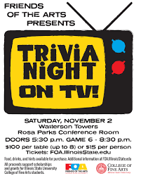 Not only is thanksgiving (aka turkey day) celebrated this month in the u.s., but it is also our traditional election day. Friends Of The Arts Trivia Night On Tv November 2 News Illinois State