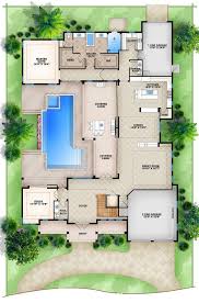 Having a pool right inside your own home with unlimited access and privacy is something that some people can only dream of. Hpm Home Plans Home Plan 009 4417 Florida House Plans Pool House Plans Beach House Plans