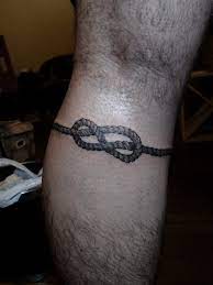 Simple Black Ink Rope Knot Tattoo On Leg Calf Rope Tattoo Knot Tattoo Tattoos