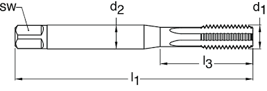 9041180048260 10 24 Carbide Coolant Fed Tap Semi Bottom