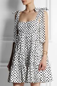 Black And White Polka Dot Summer Dress White Polka Dot Cotton Poplin Mini Dress Dolce Gabbana Mini Dress Summer Dresses For Women Girly Girl Outfits