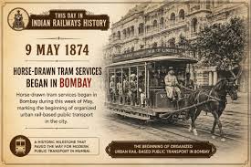 It was today 0n 9th May 1874, that marked the beginning of Organized Urban Rail-Based public Transport in Mumbai. @WesternRly
