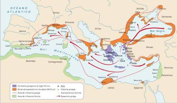 Mapa Interactivo: Las colonizaciones griegas (2 eso - antigua grecia - colonizaciones)