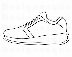 Sneaker Outline Svg Sneaker Svg Running Shoes Svg Sneaker Etsy In 2020 Running Shoes Drawing Shoe Template Sneakers Drawing
