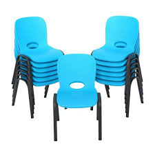 Lifetime Blue Stacking Kids Chair Set Of 13 80475 The Home Depot Kids Chairs Yellow Kids Chair Kids Folding Chair