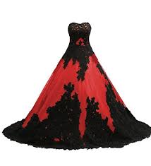 Hohe qualität satin glitzer spitze. O D W Frauen Gotisch Brautkleider Mit Spitze Lange A Linie Schwarz Rot Vintage Hochzeitskleider Hochze Brautkleid Spitze Hochzeitskleid Brautkleid Schlicht