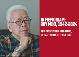 In Memoriam: Roy Miki, professor emeritus
