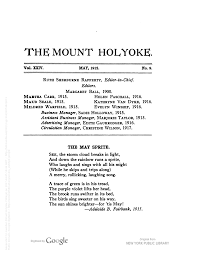 The Mount Holyoke.