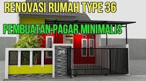 Ukuran lahan pada rumah tipe ini biasa dipadukan bersama lahan seluas 6m x 10m = 60 m² atau 6m x 12m. Renovasi Pagar Rumah Subsidi Type 36 Minimalis Modern Ukuran 6x10 Meter Pagar Dan Besi Youtube