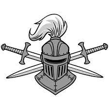 Knight Helmet And Crossed Swords Illustration Knights Helmet Helmet Drawing Knight