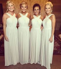Charming Chiffon Bridesmaid Dresses Long Bridesmaid Dress Criss Cross Neckline Wedding Party Dress Special Ocassion Dresses Elegant Prom Bridesmaid Dresses Long Chiffon Ivory Bridesmaid Dresses Cheap Bridesmaid Dresses