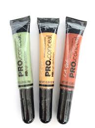 La Girl Pro Conceal High Definition Concealer Set Orange Yellow Green Correctors La Girl Pro Concealer Green Corrector Concealer