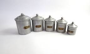 5 French Vintage Aluminum Canisters French Vintage Kitchen French Country Decorating French Vintage