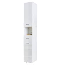 Yaheetech bathroom floor cabinet, free standing wooden storage organizer multiple tiers storage living room cabinet. Dripex Bathroom Cabinet High Gloss Entire Front Tall Cabinet Floor Standing Silm Storage Unit Cupboard White Buy Online In Bahamas At Bahamas Desertcart Com Productid 178809746