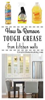 One of the best ways to clean greasy kitchen cabinets made of wood is with baking soda and vegetable oil. Removing Grease From Painted Kitchen Walls Creative Homemaking