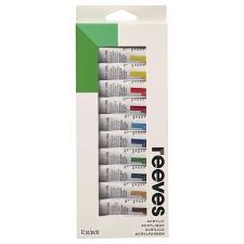 The best paint brands options photo: Reeves Acrylic Paint Set 12ml 12 Pack Officeworks