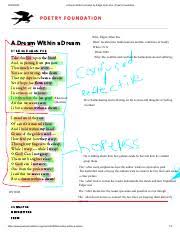 Answered 5 years ago · author has 562 answers and 5m answer views. Kami Export A Dream Within A Dream By Edgar Allan Poe Poetry Foundation Pdf A Dream Within A Dream By Edgar Allan Poe Poetry Foundation Who Course Hero