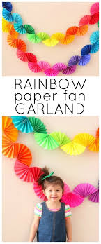 Rainbow Fan Garland Easy Diy Party Decoration Diy Party Dekoration Girlanden Basteln Geburtstag Dekoration