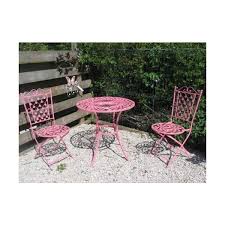 French Ornate Pink Wrought Iron Metal Garden Table And Chairs Bistro Furniture Set Outdoor Patio Furniture Sets Outdoor Patio Set Outdoor Patio Decor