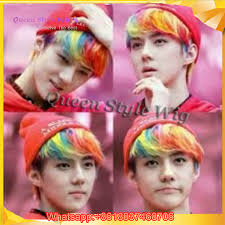 Fairy Men Rainbow Color Hair Wig Synthetic Short Colorful Candy Color Male Wig Short Curly Cosplay Wigs For Sexy Adult Men Boy Wig Short Cosplay Wigmale Wig Aliexpress