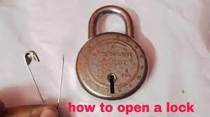 Press a single pin to test pin spring stiffness. How To Open A Lock With Safety Pin Without Key Youtube