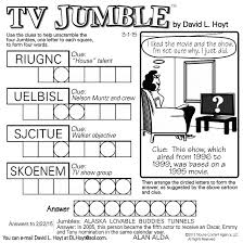 Create your own custom word scramble printables with this word scramble puzzle generator. Tv Jumble Answers Today