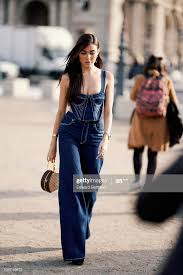 Madison Beer Wears A Blue Denim Jumpsuit Outside Off White During In 2020 Denim Jumpsuit Blue Denim How To Wear