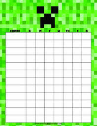 Printable Minecraft Chore Chart Chore Chart Kids Printable Chore Chart Chores For Kids