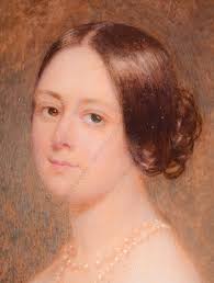 Emmanuel Thomas Peter (1799-1871) "Portrait of lady in white", miniature,  1840s