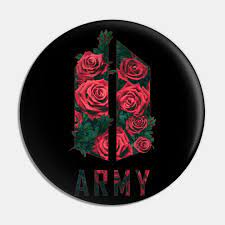 It was officially established on july 9, 2013 after the first recruitment closed. Bts Army Logo Rose Texture Flowers Kpop Army Bts Pin Teepublic De