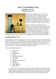 How to install mosaic floor tile. How To Tile With Mosaic Tiles