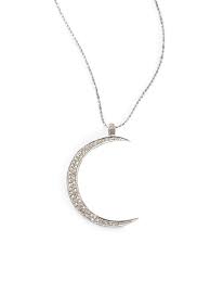 The perfect necklace to layer. Sydney Evan Diamond 14k White Gold Crescent Moon Necklace In Metallic Lyst