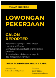 Semangat bekerja keras, siap bekerja shift dan bertanggung jawab. Pt Jaya Indi Media Buka Lowongan Kerja Bagi Lulusan S1 Semua Jurusan