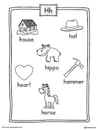 Words that start with letter h for kids · hen: Letter H Word List With Illustrations Printable Poster Myteachingstation Com