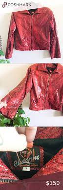 Vintage Chaarm 80 S Red Snakeskin Cropped Jacket Crop Jacket Vintage Jacket Clothes Design