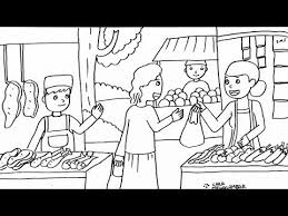 Cara Menggambar Dan Mewarnai Tema Pasar Tradisional Yang Bagus Dan Mudah Untuk Pemula Youtube Cara Menggambar Gambar Warna