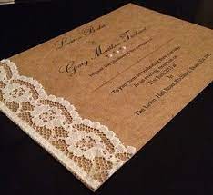 Vintage Recycled Brown Card Pearl Lace Handmade Wedding Invitation E Vintage Wedding Invitations Lace Handmade Wedding Invitations Beach Wedding Invitations