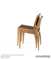 Church Stacking Chair In Solid Walnut And Oak Designed By John Reeves