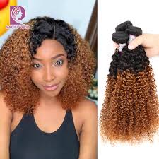 Light brown to dark blonde hair is a perfect canvas for some light ombre art. Racily Hair T1b 30 Ombre Peruvian Kinky Curly Hair Brown Ombre 100 Human Hair Extensions 1 3 4 Bundles Remy Hair Weave Bundles Buy At The Price Of 29 71 In Aliexpress Com Imall Com