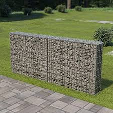 In this garden, the low stone walls create terraces. Festnight Gabion Mesh Wire Wall Panel With Cover Galvanized Steel Garden Stone Wire Basket Fencing Patio