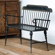 From Magnolia Home B B Antique Black Metal Windsor Style Bench Antique Farmhouse Metal Bench Black Metal Chairs