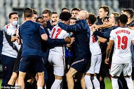 Watch from anywhere online and free. Curtis Jones Sent Off After Full Time Of England Under 21s Clash With Croatia U21s Following Spat Daily Mail Online