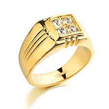 Top Quality Italina Brand Jewelry 18k Real Gold Plated Men Ring With Aaa Cz Diamond Party Gift Rings For Men Gold Chains For Men Jewelry Rings Engagement