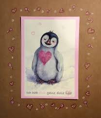 Postkarte Ich Hab Dich Ganz Dolle Lieb Pinguin Etsy Postkarten Pinguin Liebe Pinguine