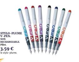 Cette recharge à piston pour stylo plume vous permet de transformer votre stylo plume traditionnel à vite ! Offre Stylo Plume V Pen Non Rechargeable Pilot Chez Furet Du Nord