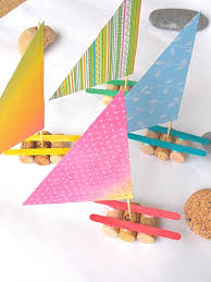 Recycling Basteln Kinder Weinkorken Sommer Segelboote Schiff Basteln Basteln Kreativ