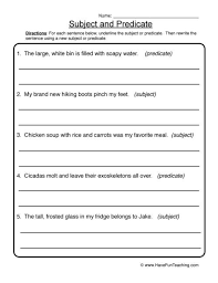 Subject Predicate Worksheet 2nd Grade Subject And Predicate Worksheets Have Fun Teaching In 2020 Subject And Predicate Worksheets Subject And Predicate Predicates