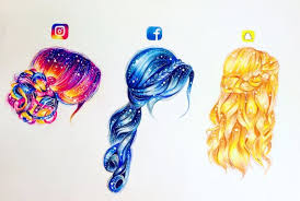 12 X 18 In Social Media Hair Drawing Social Media Drawings How To Draw Hair App Drawings